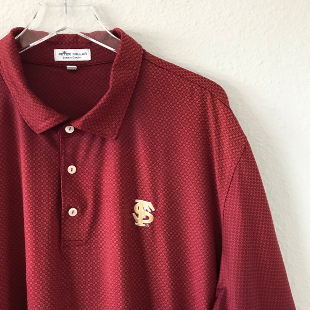 Peter Millar San Francisco 49ers 2XL Polo Golf Shirt Red Gold Football UPF 50+